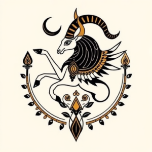 Egyptian Capricorn Tattoo