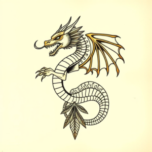 Egyptian Dragon Tattoo