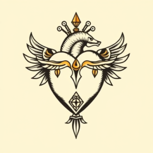 Egyptian Heart Tattoo