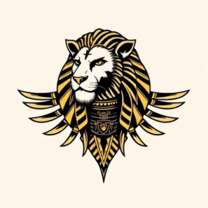 Egyptian Lion Tattoo