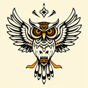 Egyptian Owl Tattoo