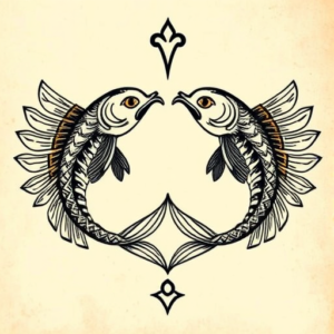 Egyptian Pisces Tattoo
