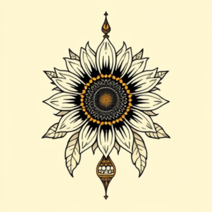 Egyptian Sunflower Tattoo