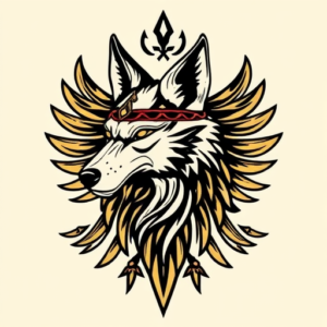 Egyptian Wolf Tattoo