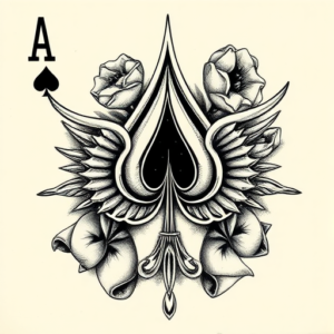 Engraving Ace Tattoo