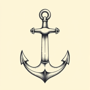 Engraving Anchor Tattoo
