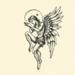 Engraving Angel Tattoo