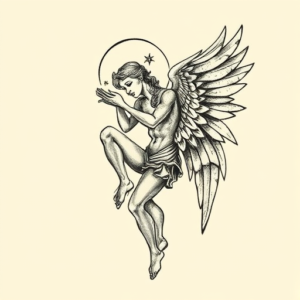 Engraving Angel Tattoo