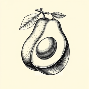 Engraving Avocado Tattoo