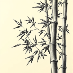 Engraving Bamboo Tattoo