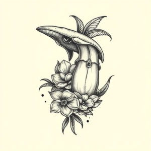 Engraving Beach Tattoo