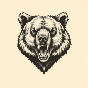 Engraving Bear Tattoo