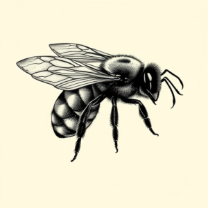 Engraving Bee Tattoo