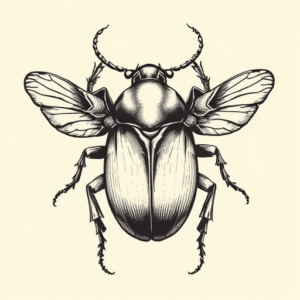Engraving Beetle Tattoo