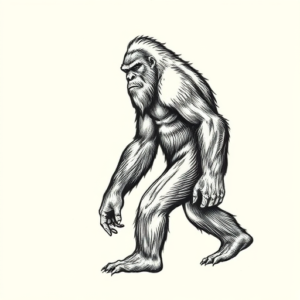 Engraving Bigfoot Tattoo