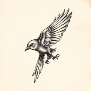 Engraving Bird Tattoo
