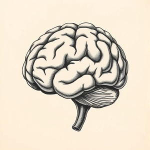 Engraving Brain Tattoo