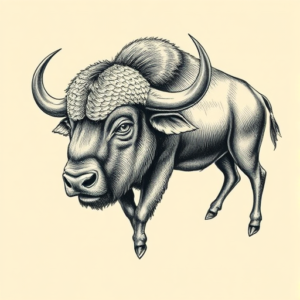 Engraving Buffalo Tattoo