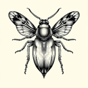 Engraving Bug Tattoo