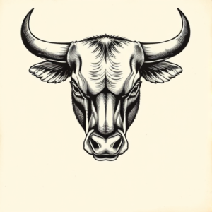 Engraving Bull Tattoo