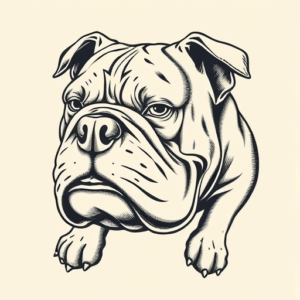 Engraving Bulldog Tattoo