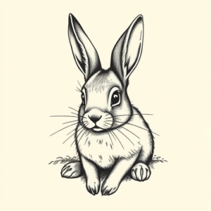 Engraving Bunny Tattoo