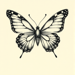 Engraving Butterfly Tattoo