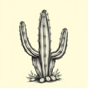 Engraving Cactus Tattoo