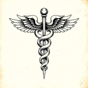 Engraving Caduceus Tattoo