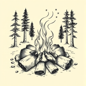 Engraving Campfire Tattoo