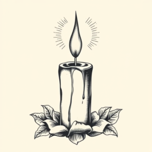 Engraving Candle Tattoo
