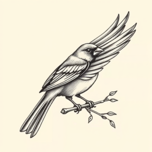 Engraving Cardinal Tattoo