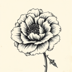 Engraving Carnation Tattoo
