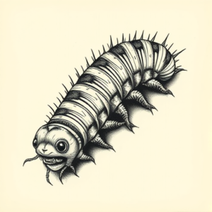 Engraving Caterpillar Tattoo