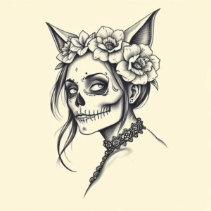 Engraving Catrina Tattoo