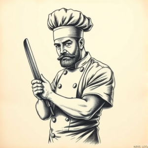Engraving Chef Tattoo