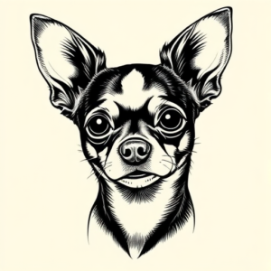 Engraving Chihuahua Tattoo