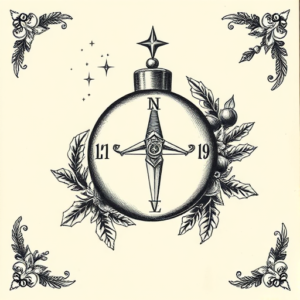 Engraving Christmas Tattoo