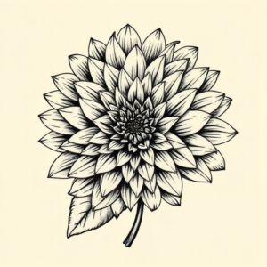 Engraving Chrysanthemum Tattoo