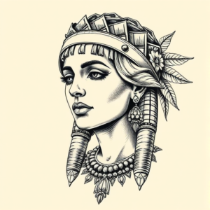 Engraving Cleopatra Tattoo