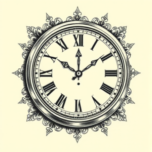 Engraving Clock Tattoo