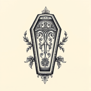 Engraving Coffin Tattoo