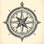 Engraving Compass Tattoo