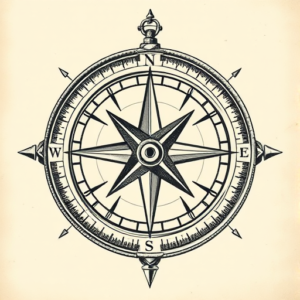 Engraving Compass Tattoo