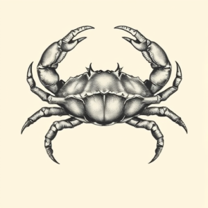 Engraving Crab Tattoo