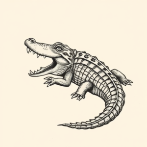 Engraving Crocodile Tattoo