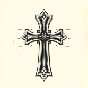 Engraving Cross Tattoo