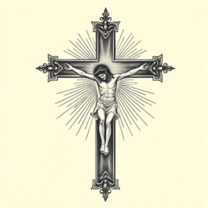 Engraving Crucifix Tattoo