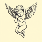 Engraving Cupid Tattoo