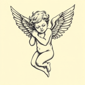 Engraving Cupid Tattoo